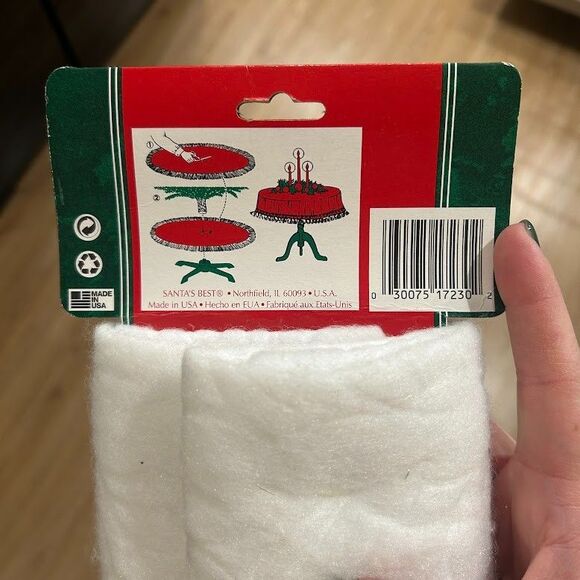 NEW 90s Vtg Santas Best Christmas Tree Skirt Felt Santa Animals Table Cover - Picture 7 of 7